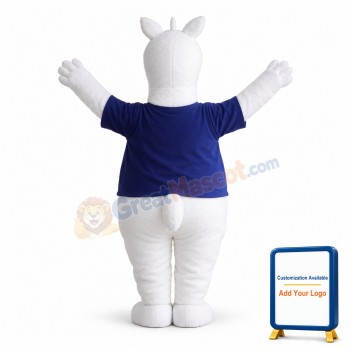 Fat Cartoon White Dog Mascot Costume