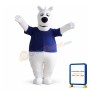Fat Cartoon White Dog Mascot Costume