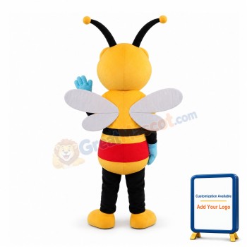 Cartoon Red Nose Honeybee Mascot Adult Costume