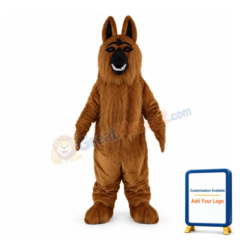 German Shepherd Dog Long Fur Mascot Adult Costume