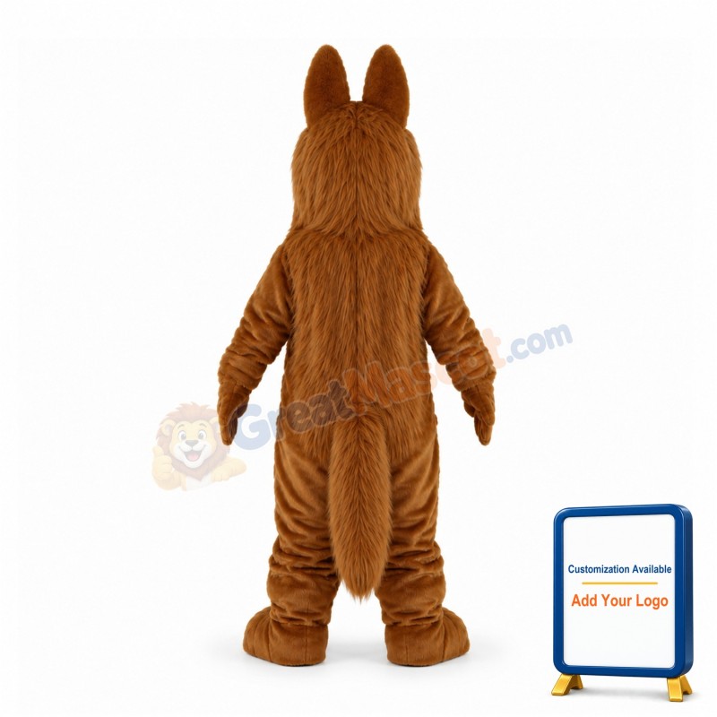 German Shepherd Dog Long Fur Mascot Adult Costume