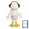 Cartoon Music Beige Duck In Broken Eggshell Mascot Costume