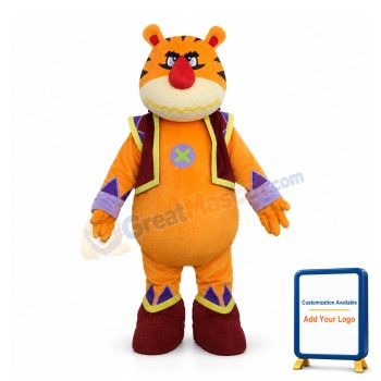 Adult Cartoon Evil Tiger Mascot Costume