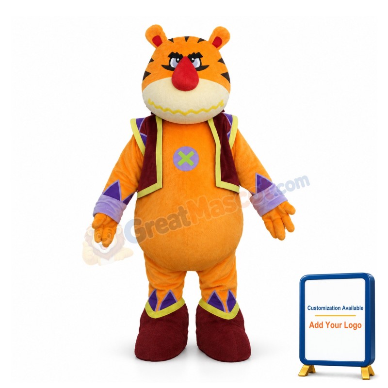 Adult Cartoon Evil Tiger Mascot Costume