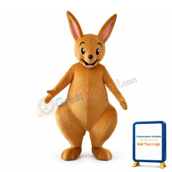 Cute Light Brown Baby Kangaroo Mascot Costume For Adult