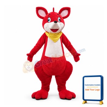 Cute Cartoon Red Kangaroo Mascot Costume