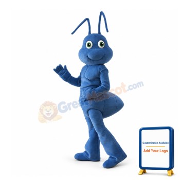 Adult Cartoon Blue Ant Mascot Costume 