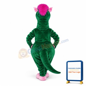 Green Girl Dinosaur Plush Mascot Adult Costume