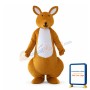 Khaki Kangaroo Lightweight Mascot Adult Costume
