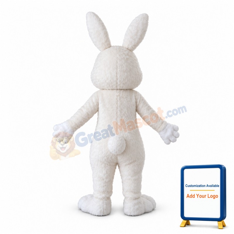 Adult Plush Beige Rabbit Mascot Costume
