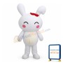 Cute Cartoon White Rabbit With Red Hairpin Mascot Adult Costume