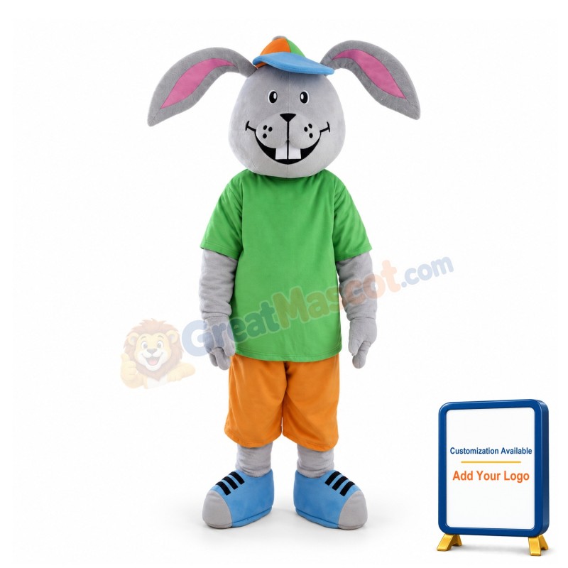 Adult Cartoon Gray Rabbit Mascot Costume