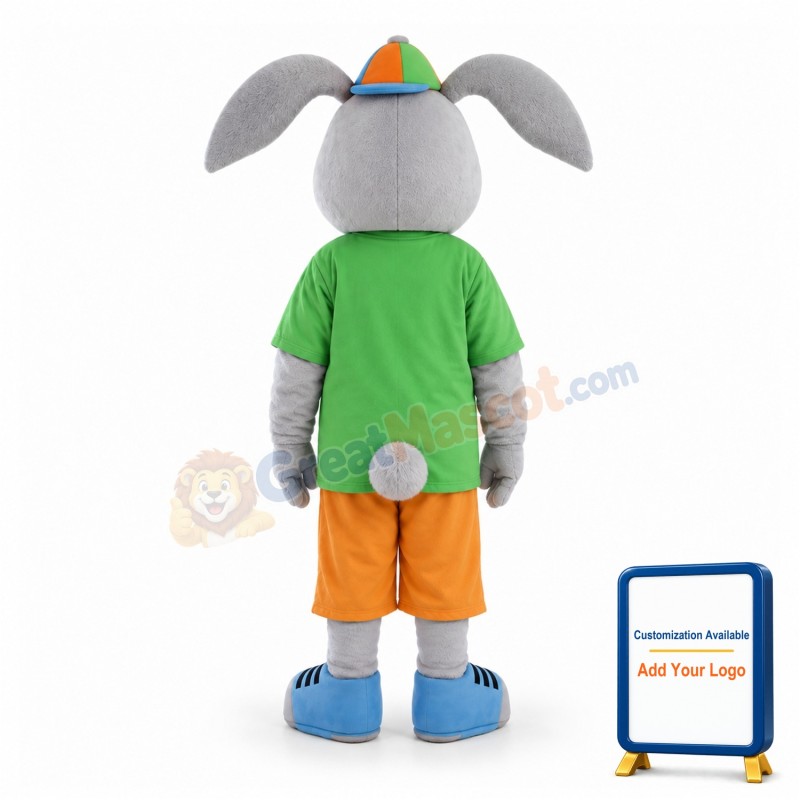 Adult Cartoon Gray Rabbit Mascot Costume