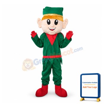 Optimistic Christmas Elf Mascot Costume