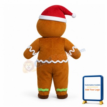 Christmas Brown Gingerbread Man Mascot Adult Costume