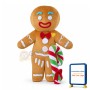 Adult Size Light Brown Gingerbread Man With Candy Cane Mascot Costume
