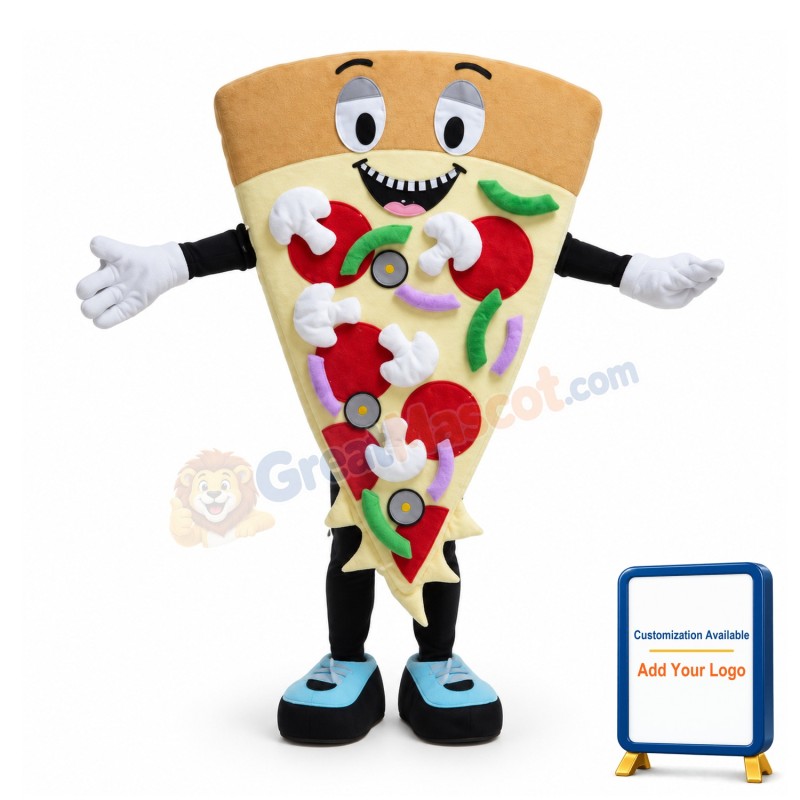Lightweight Cartoon Triangle Vegetable Pizza Mascot Adult Costume
