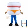 White Burger Lightweight Mascot Adult Costume 