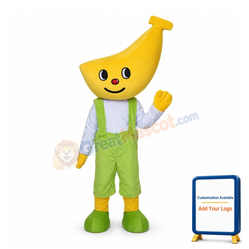 Cartoon Banana Head Man Mascot Costume