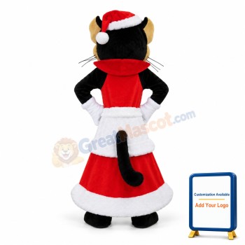 Christmas Black Wolf Lady Mascot Costume