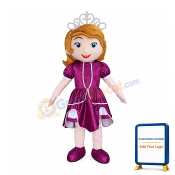 Beautiful Princess Sofia In Purple Dress Mascot Costume