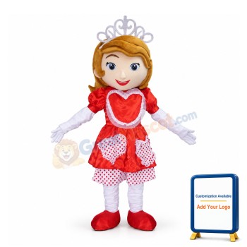 Beautiful Princess Sofia In Red Dress Mascot Costume