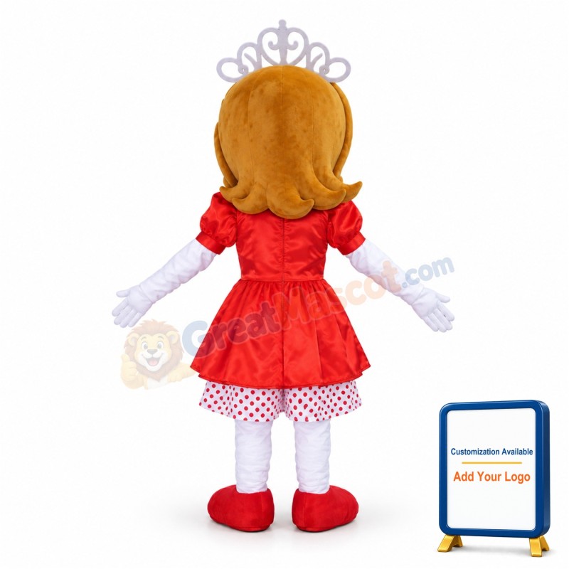 Beautiful Princess Sofia In Red Dress Mascot Costume