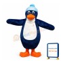 Cute Penguin In Blue Hat Mascot Adult Costume