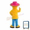 Smiling Girl With Pink Hat Mascot Costume
