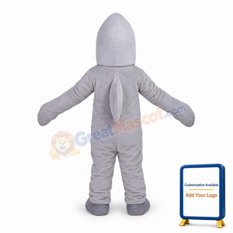 Fierce Grey Shark Mascot Costume
