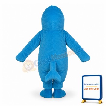 Cute Blue Dolphin Mascot Costume