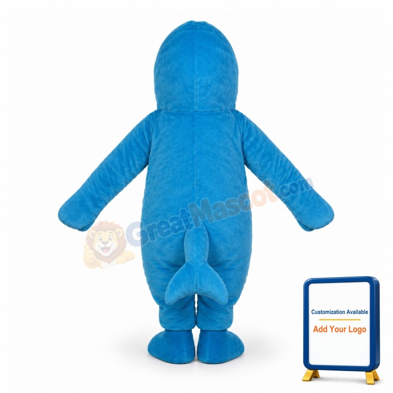 Cute Blue Dolphin Mascot Costume