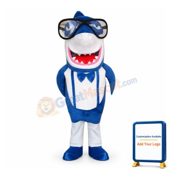Mr. Blue Shark Cartoon Mascot Costume