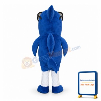 Mr. Blue Shark Cartoon Mascot Costume