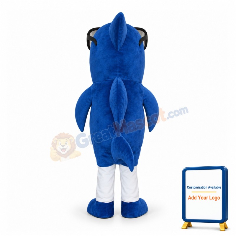 Mr. Blue Shark Cartoon Mascot Costume