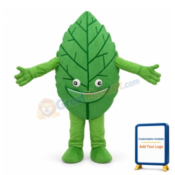 Deluxe Green Leaf Cartoon Mascot Costume