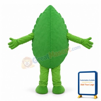 Deluxe Green Leaf Cartoon Mascot Costume