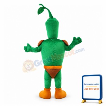 Superhero Green Bud Mascot Costume