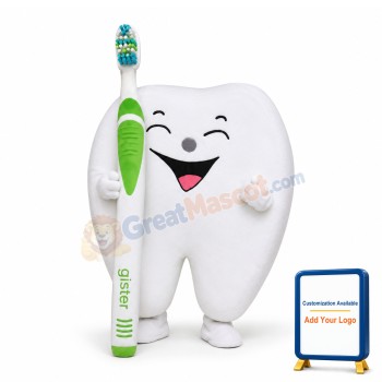 Adult Cartoon Tooth With Toothbrush Lightweight Mascot Costume