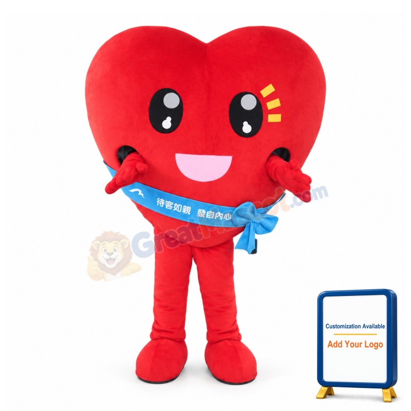 Cute Cartoon Red Heart Lightweight Mascot Costume