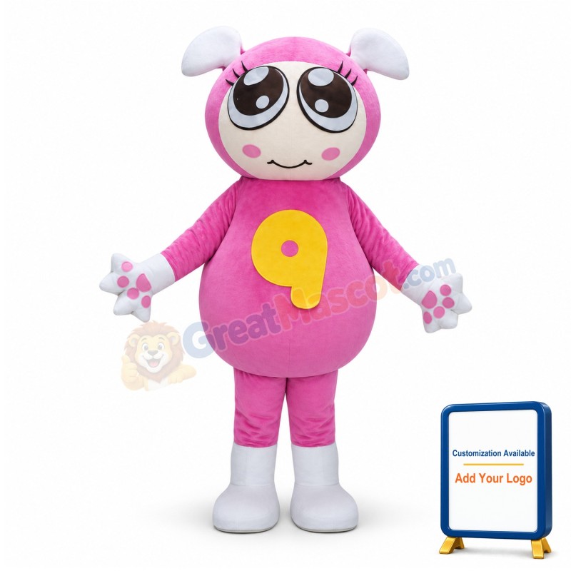 Cute Cartoon Girl Mascot Adult Costume