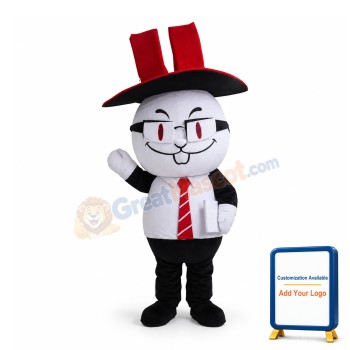 Cartoon Teacher Rabbit Mascot Costume