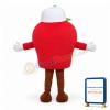Lightweight Cartoon American Apple In White Hat Mascot Adult Costume