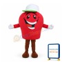 Lightweight Cartoon American Apple In White Hat Mascot Adult Costume