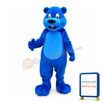 Customized Dark Blue Bear Mascot Adult Costume