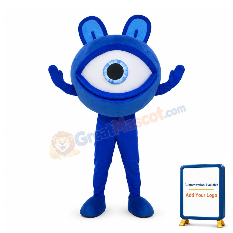 Big Blue Eye Monster Mascot Adult Costume