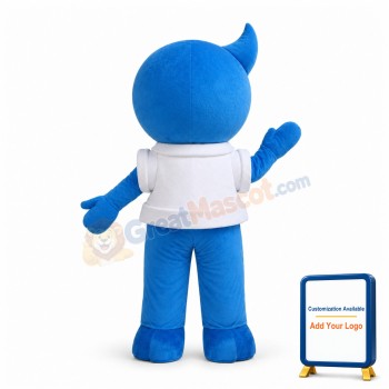 Cartoon Blue Water Drop Man Mascot Adult Costume