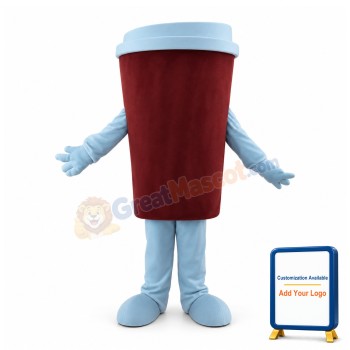 Deluxe Take Away Brown Coffee Cup Mascot Adult Costume 