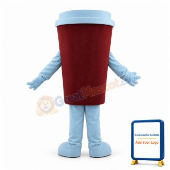 Deluxe Take Away Brown Coffee Cup Mascot Adult Costume
