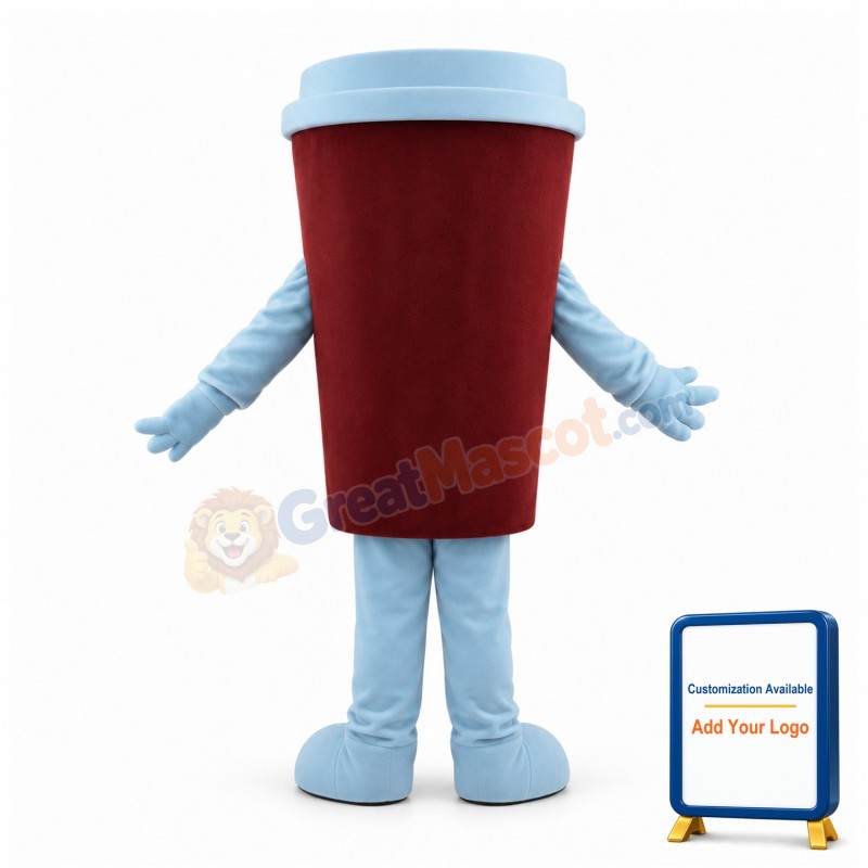 Deluxe Take Away Brown Coffee Cup Mascot Adult Costume